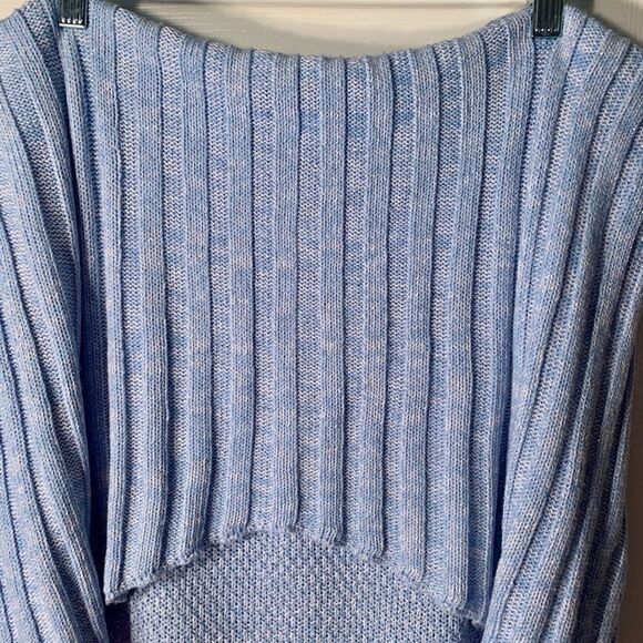 Long Light Blue Strapless Sweater Dress O/S - Picture 3 of 4